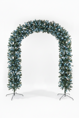 220cm Wide Curved Double Christmas Door Arch - Pre-Lit - Ice White LED's