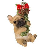 Hanging French Bulldog Christmas Ornament