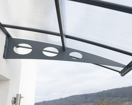 Herald 4.5m x 1.4m Door Canopy - Grey Frame & Twinwall Polycarbonate