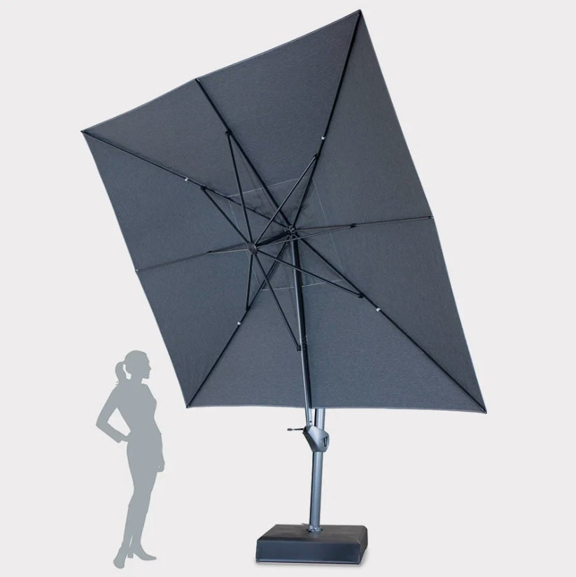 Kettler 4x3m Large Free Arm Garden Parasol in Stone (FAILED DELIVERY)