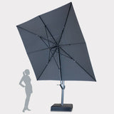 Kettler 4x3m Large Free Arm Garden Parasol in Stone (FAILED DELIVERY)