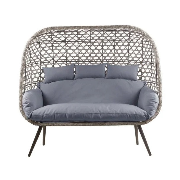 Naples Free Standing Triple Egg Cocoon Chair in Grey
