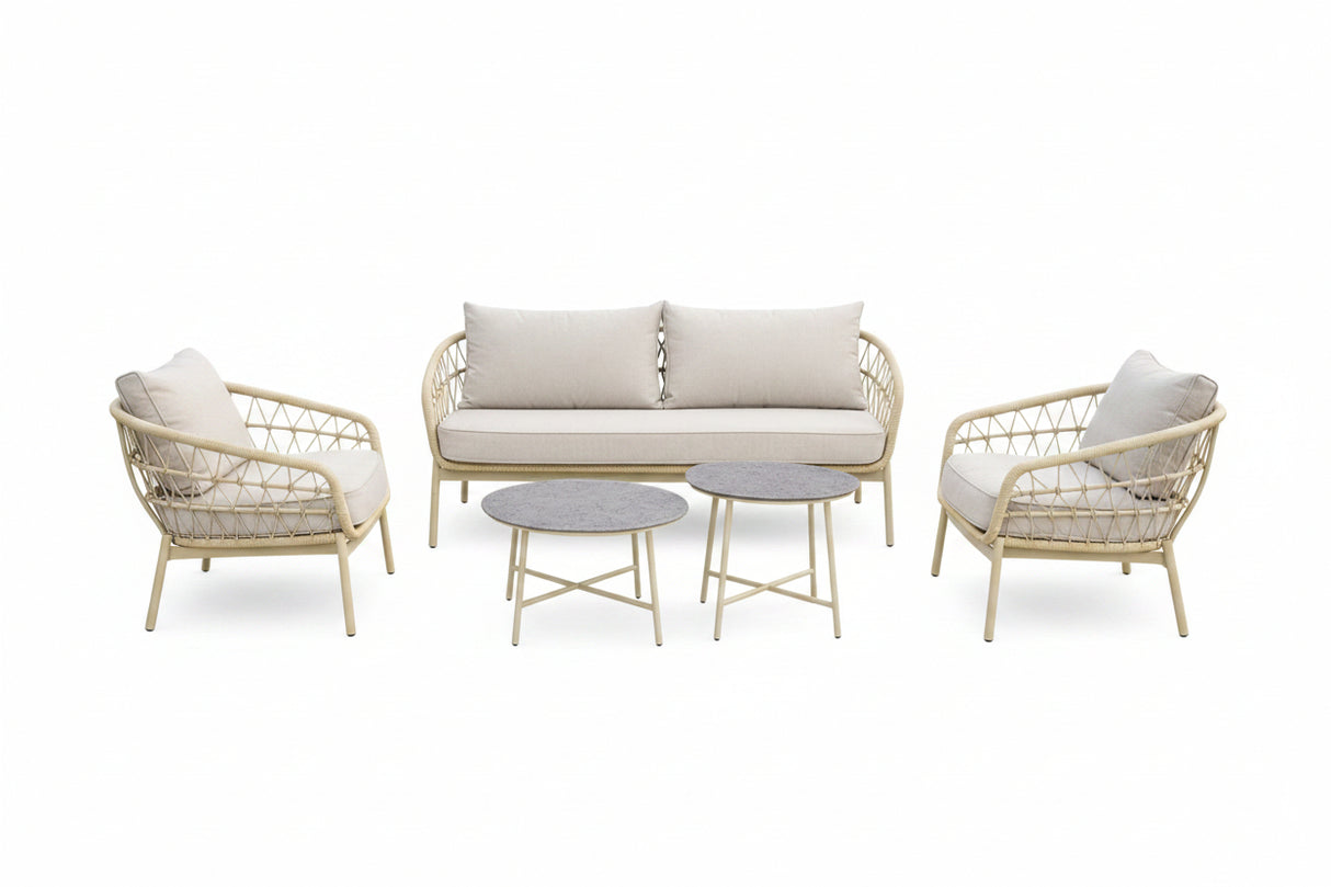 Harbour 4 Seat Garden Furniture Lounge Set - Beige