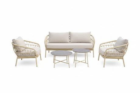 Harbour 4 Seat Garden Furniture Lounge Set - Beige