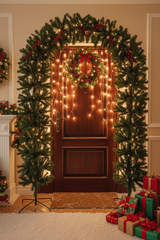 150cm Wide Single Curved Christmas Door Arch - Green