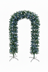150cm Wide Single Curved Christmas Door Arch - Pre-Lit - Ice White