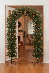 150cm Wide Single Curved Christmas Door Arch - Pre-Lit - Multicolour LED's