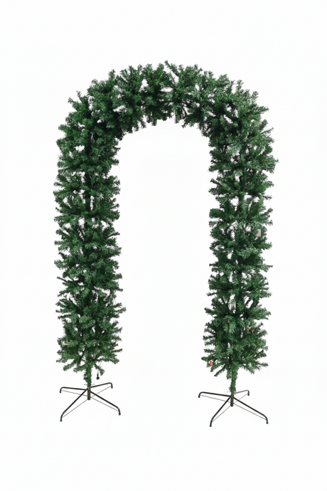 150cm Wide Single Curved Christmas Door Arch - Green