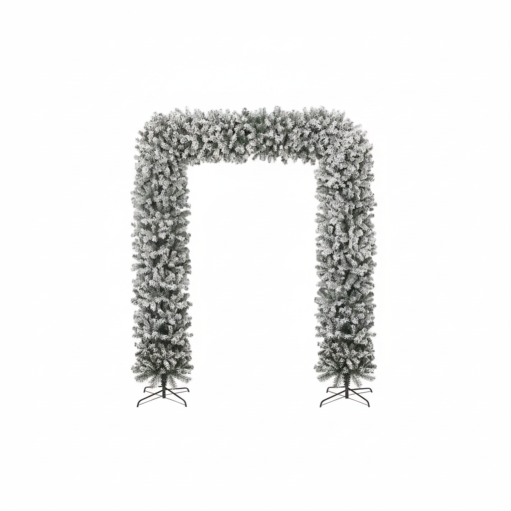 150cm Wide Single Christmas Door Arch - Snow Flocked