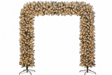 220cm Wide Double Christmas Door Arch - Snow Flocked - Warm White LED's