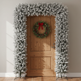 150cm Wide Single Christmas Door Arch - Snow Flocked