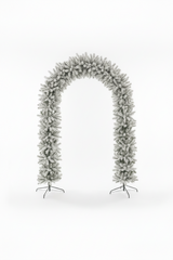 150cm Wide Single Curved Christmas Door Arch - Snow Flocked