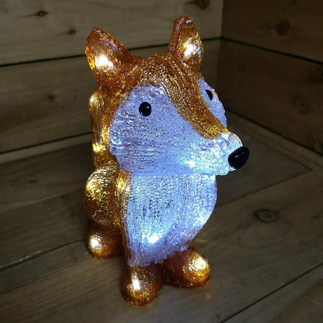 28cm Acrylic Fox Figure with LED Lights