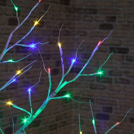 2.4m Birch Tree with 136 Multi-Coloured LEDs