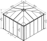 Ledro 3.6m x 3.6m Enclosed Gazebo Kit - Grey Structure & Hybrid Panels