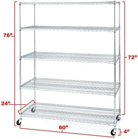 5 Tier Steel Wire Shelving System