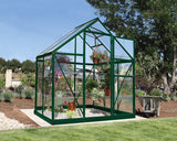 Harmony 6' x 4' Greenhouse - Green Frame & Clear Polycarbonate Panels
