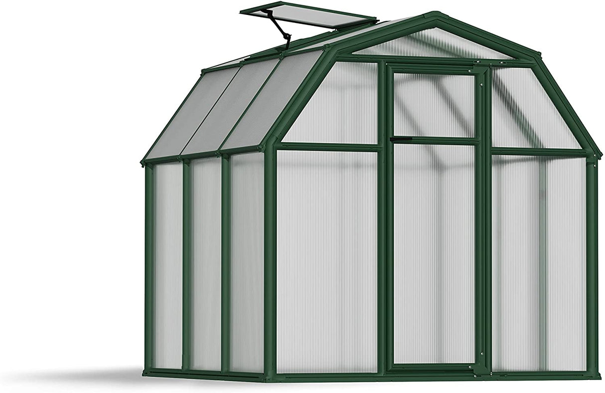 Eco Grow 6' x 6' Greenhouse - Green Frame & Twinwall Polycarbonate Panels
