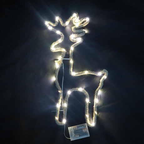 Reindeer Stag Hemp LED Rope Light Silhouette