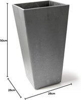50cm Sonata Recycled Rubber Plant Pot Pewter