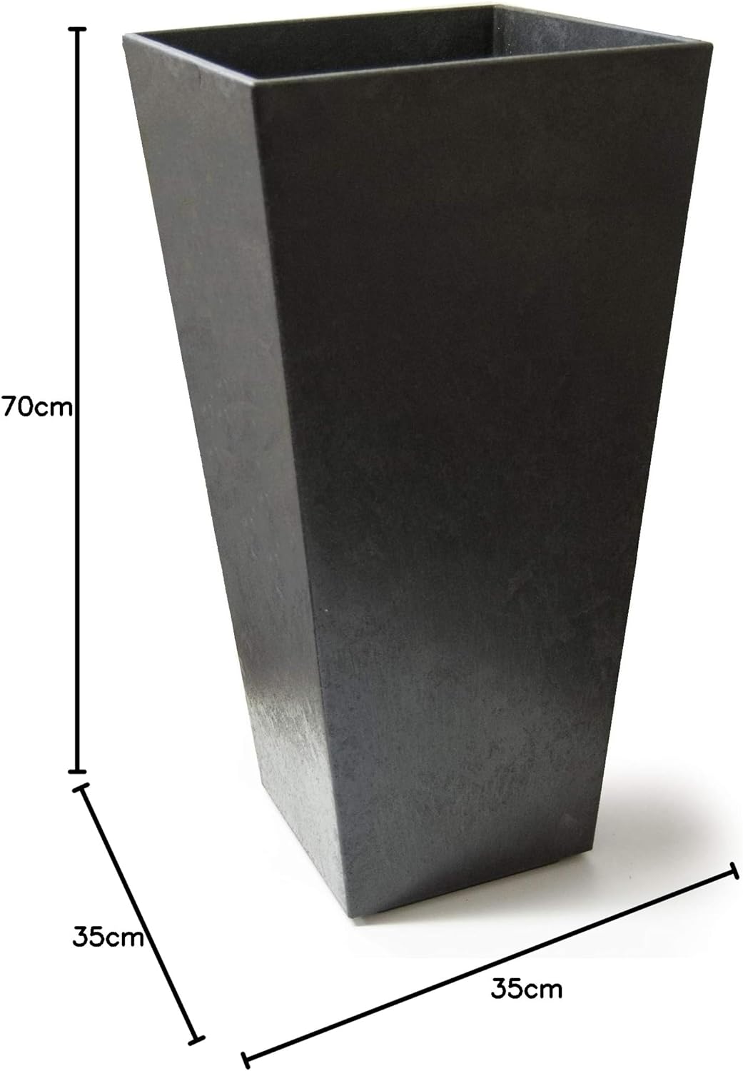 70cm Sonata Recycled Rubber Plant Pot Pewter