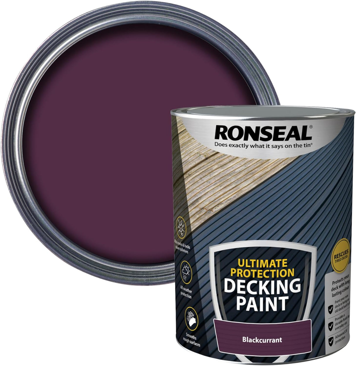 Ronseal Ultimate Decking Paint Blackcurrant 5L