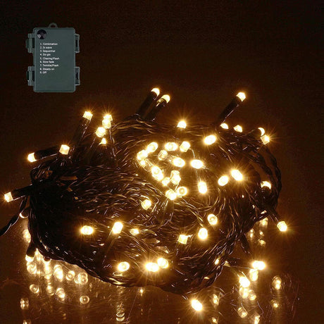 50 LED String/Fairy Christmas Lights - Warm White (Battery Operated)