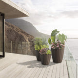 Crescent Garden Pleat Planter 15" Ash