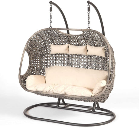 Triple Hanging Cocoon Egg Chair - Cream Cushions