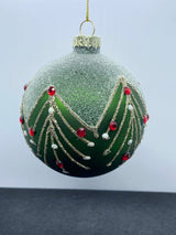 Set of 3 Traditional Green Red and Gold Christmas Tree Decorations 80mm