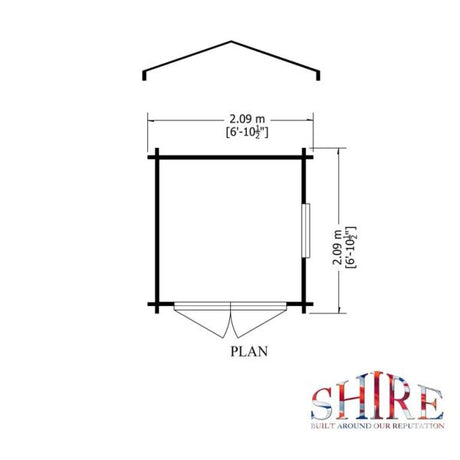 Shire Bradley 7x7 19mm Log Cabin