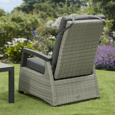 Camilla Rattan Reclining Armchair Set with Side Table