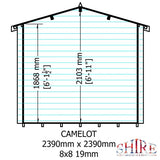Shire Camelot 8x8 19mm Log Cabin