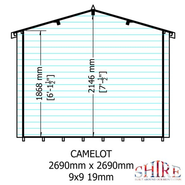 Shire Camelot 9x9 19mm Log Cabin