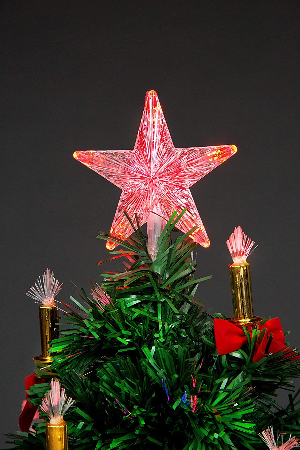 Fibre Optic Candle and Bow Tree 6ft/1.8m
