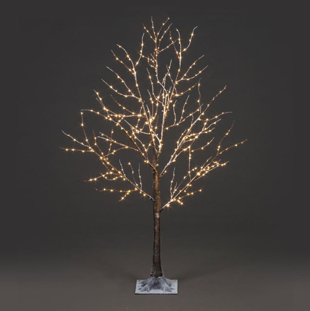 1.2m Copper Wire Frosted Brown Twig Tree with 300 Warm White LEDS