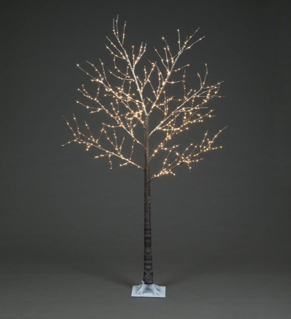1.5m Copper Wire Frosted Brown Twig Tree with 400 Warm White LEDS