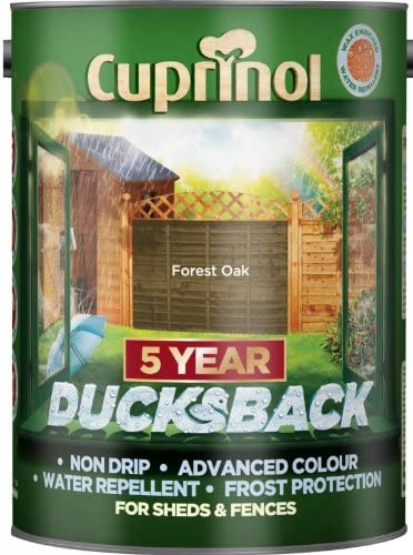 Cuprinol Ducksback 5 Year Waterproof for Sheds and Fences 5L - Forest Oak