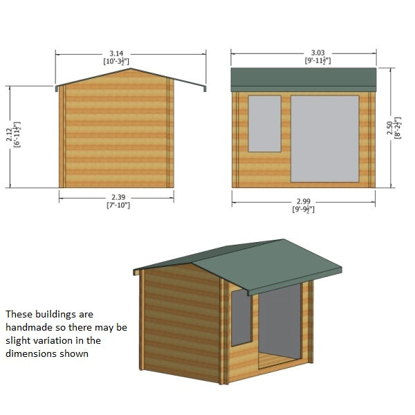 Shire Marlborough 8x10 28mm Log Cabin