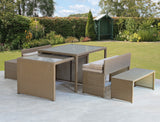 Melbourne Rattan Space Saving Garden Furniture 6 Piece - Natural