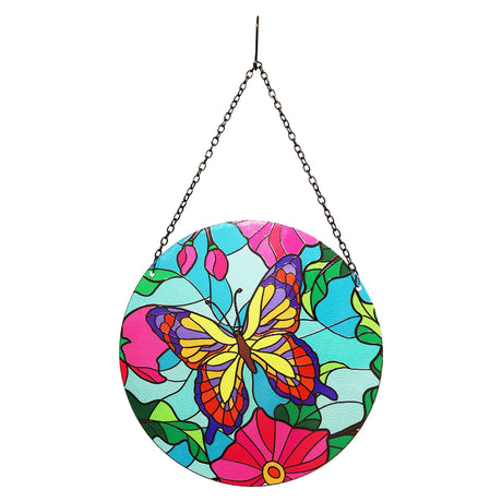Glass Hanging Orbit Suncatcher - Butterfly Garden Ornament
