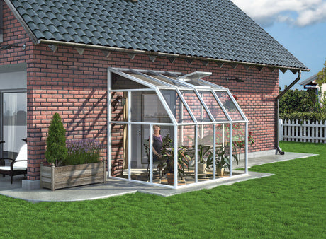 Sunroom 6 ft. x 8 ft. Solarium Kit - White Structure & Hybrid Panels