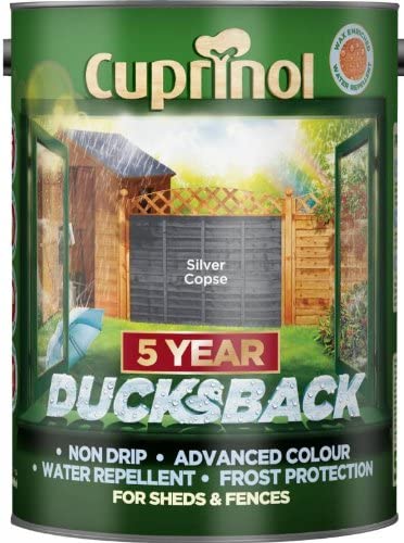 Cuprinol Ducksback 5 Year Waterproof for Sheds and Fences 5L - Silver Copse