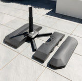 One Box Parasol 3m Round Led Cantilever With Water Filled Base - Grey