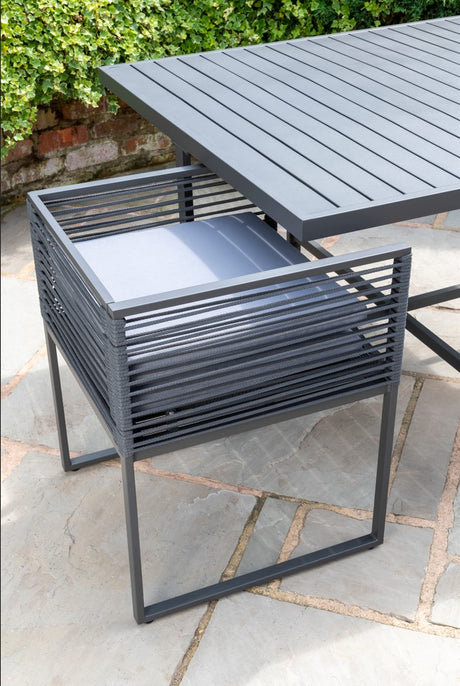 Sheringham 4 Seater Cube Outdoor Dining Set - Anthracite Grey