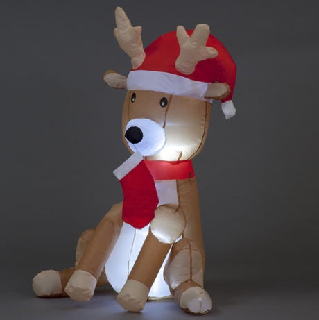 127cm Sitting Reindeer with 6 LEDs