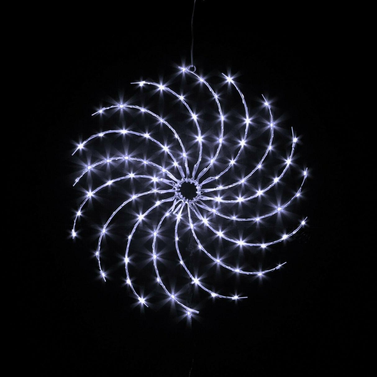 50cm LED Spiral Snowflake Silhouette Light - Ice White