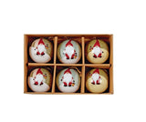 Set of 6 Gonk Decoupage Ball Christmas Baubles 75mm