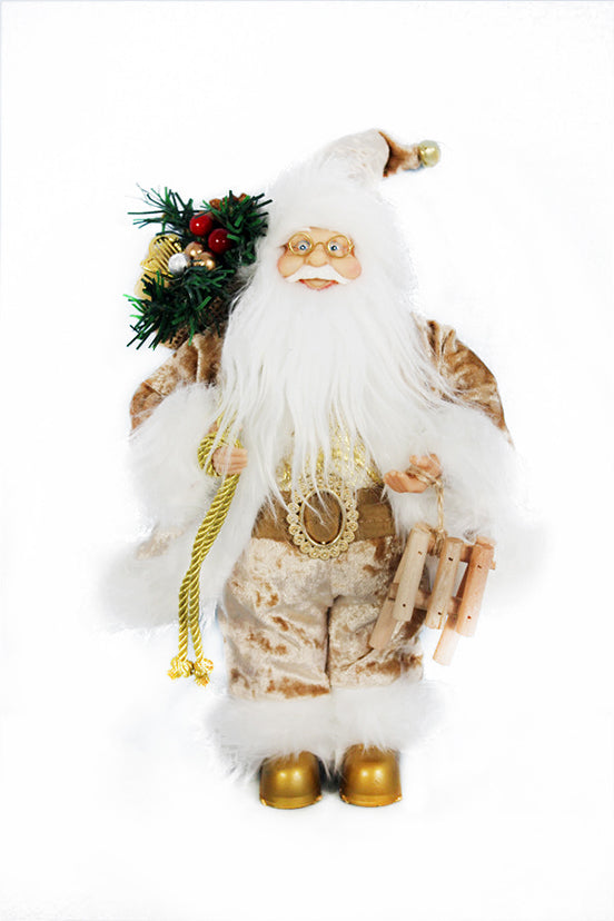 30cm Gold Free Standing Santa Claus Figure