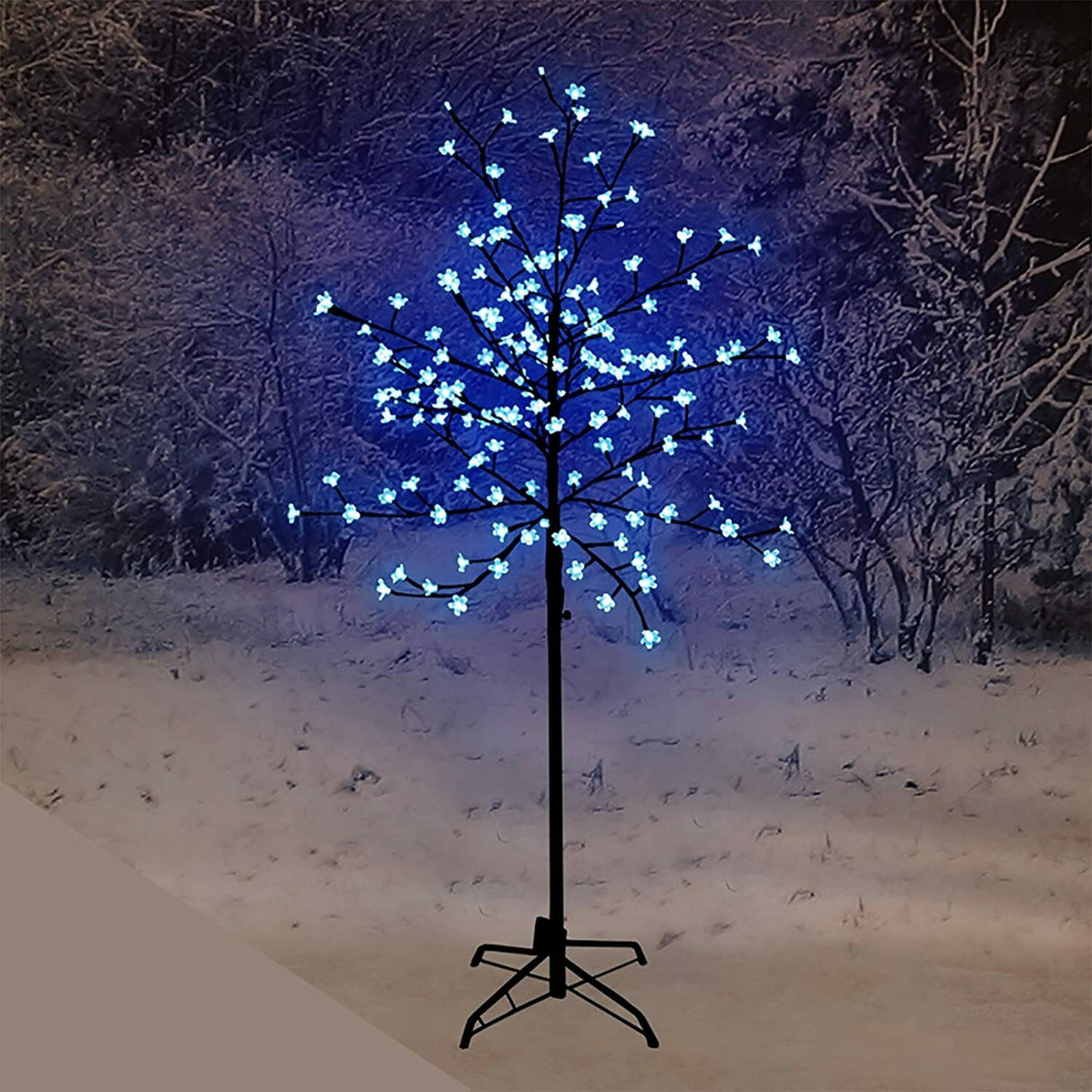 1.5m Cherry Blossom Twig Tree with 150 Blue LEDs
